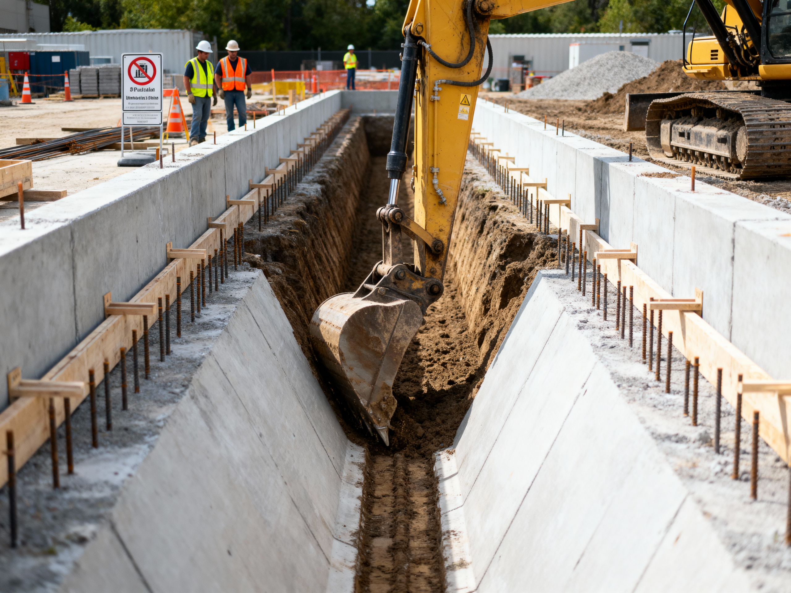 Zanjas y estructuras de contención en Granada