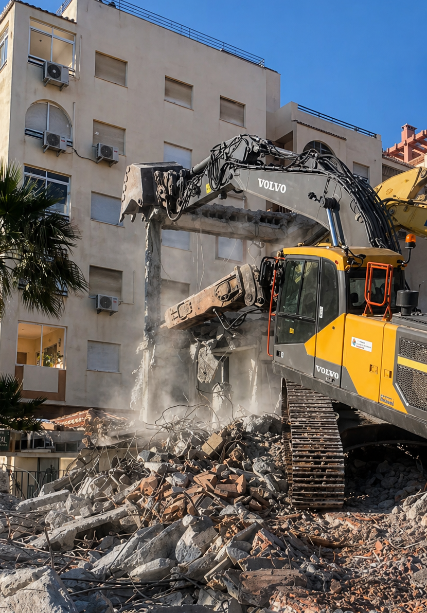 Demolición de edificio Turismo Tropical en Paseo de San Cristóbal nº17, Almuñécar